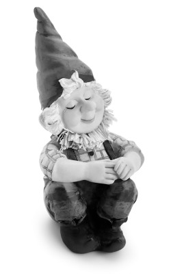 Sitting Gnome Isolated With Clipping Path