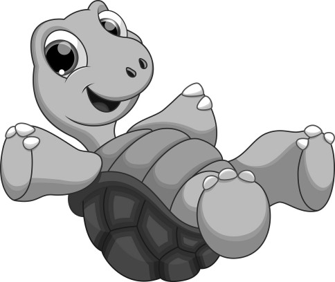 bigstock-Cute-turtle-B&W cartoon-99057428